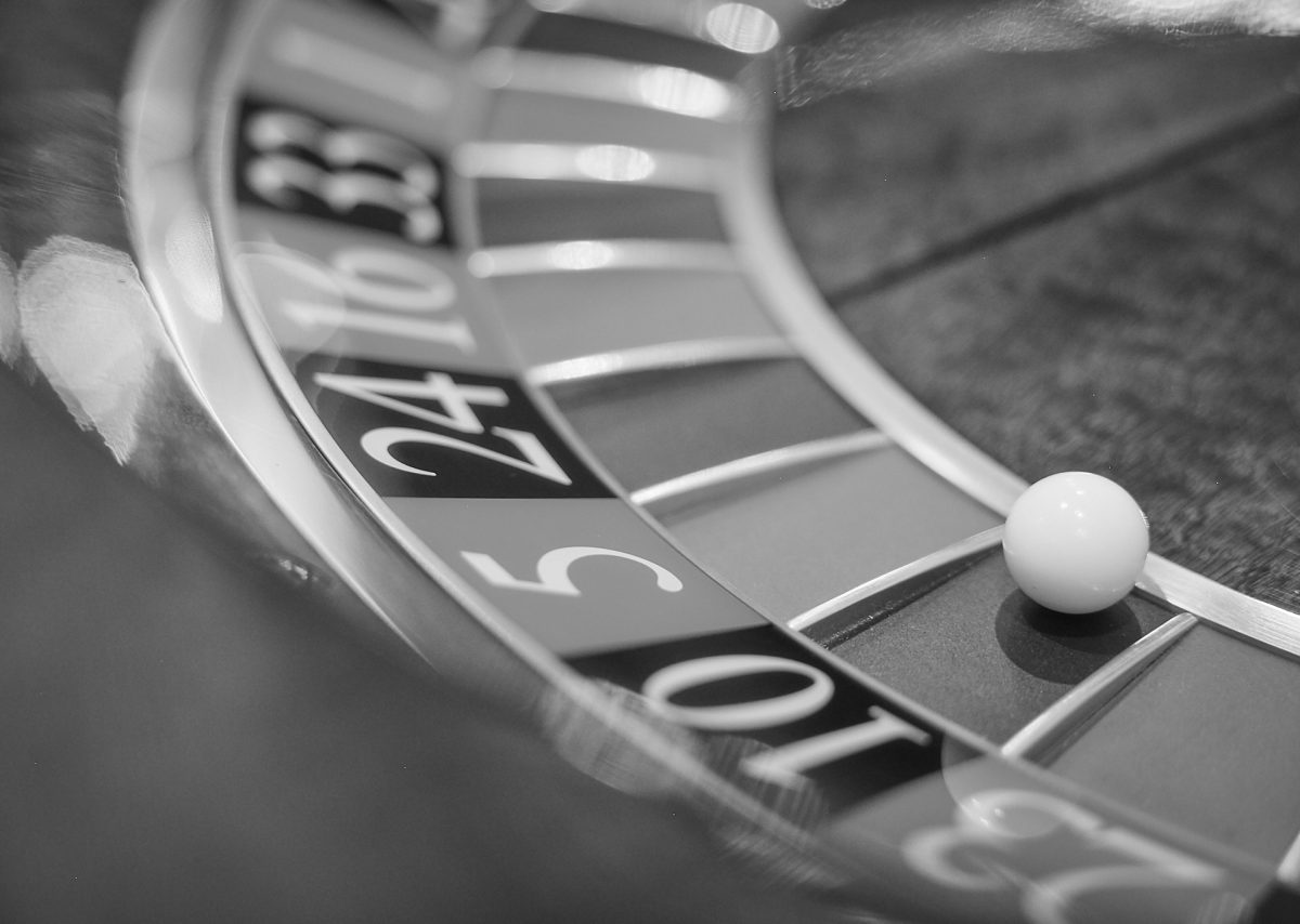A close up roulette table