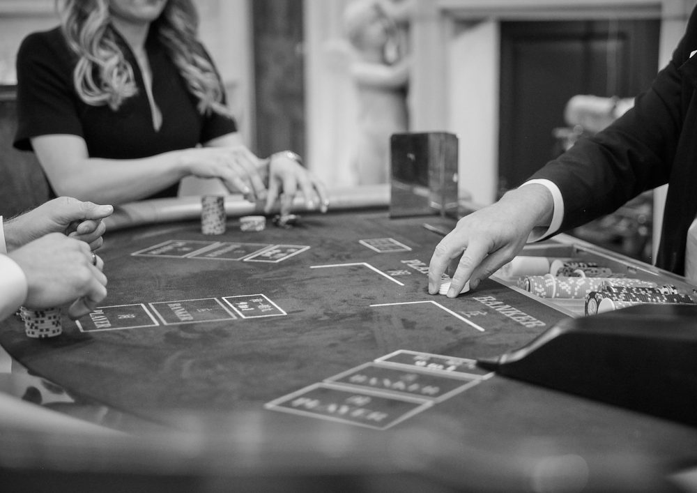 A blackjack table